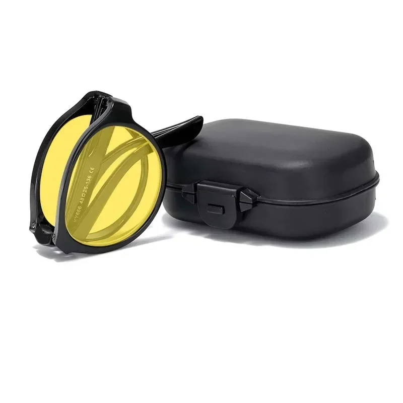 Anti-Glare Goggle Shades Night Vision Glasses for Driving with Box Men Women Foldable Round Blue Light Blocking Computer Glasses