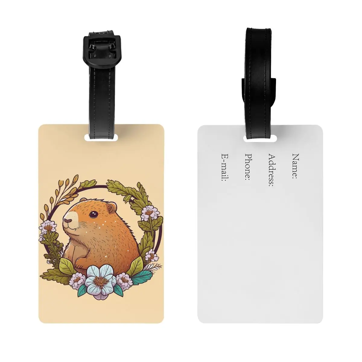 Gigante Cavy Capivara Bagagem Tags, Viagem Mala Privacidade Capa ID Label, Custom Bonito Animal ID Label