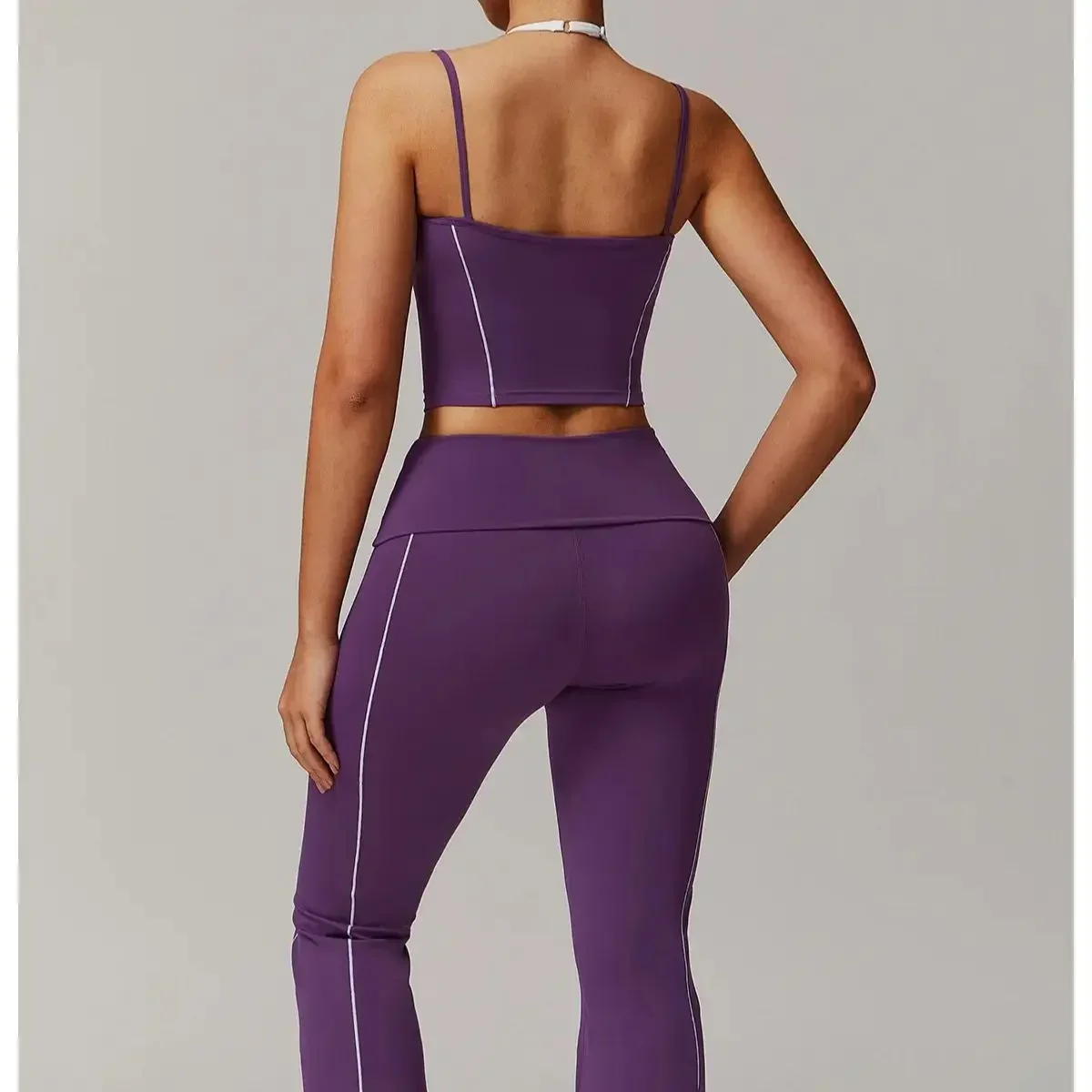 

2PCSYoga Set Women's Sport Bra Sports Vest Tops Gym Workout Legging High Waist Flare Pant Fitness Sports Shorts Active Wear Suit