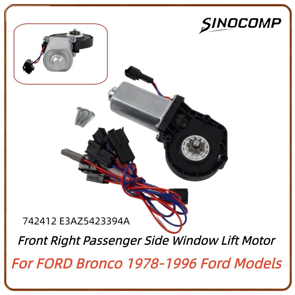 

1 Pc Front Right Window Lift Motor 742412 E3AZ5423394A For FORD Bronco 1978-1996 Front Right Passenger Side Window Lift Motor
