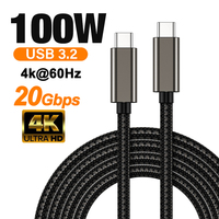 USB C Cable Full function 20Gbps 4K 60Hz 100W Fast Charging Data Cord For iPhone 15 16 17 Pro Macbook iPad Samsung Xiaomi 2m 3m