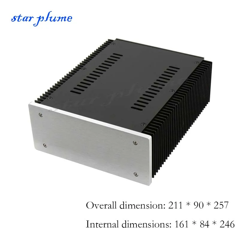 211*90*257mm All-aluminum Power Amplifier Case With Heat Dissipation On Both Sides Headphone Amplifier Chassis Shell DIY Box