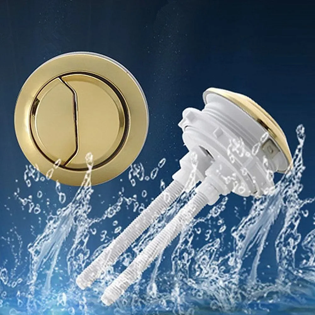 1pcs Gold Toilet Flush Button 48mm Dual Toilet Tank Repair Round Head Bathroom Toilet Push Button Flush Valve Dual Flush Button
