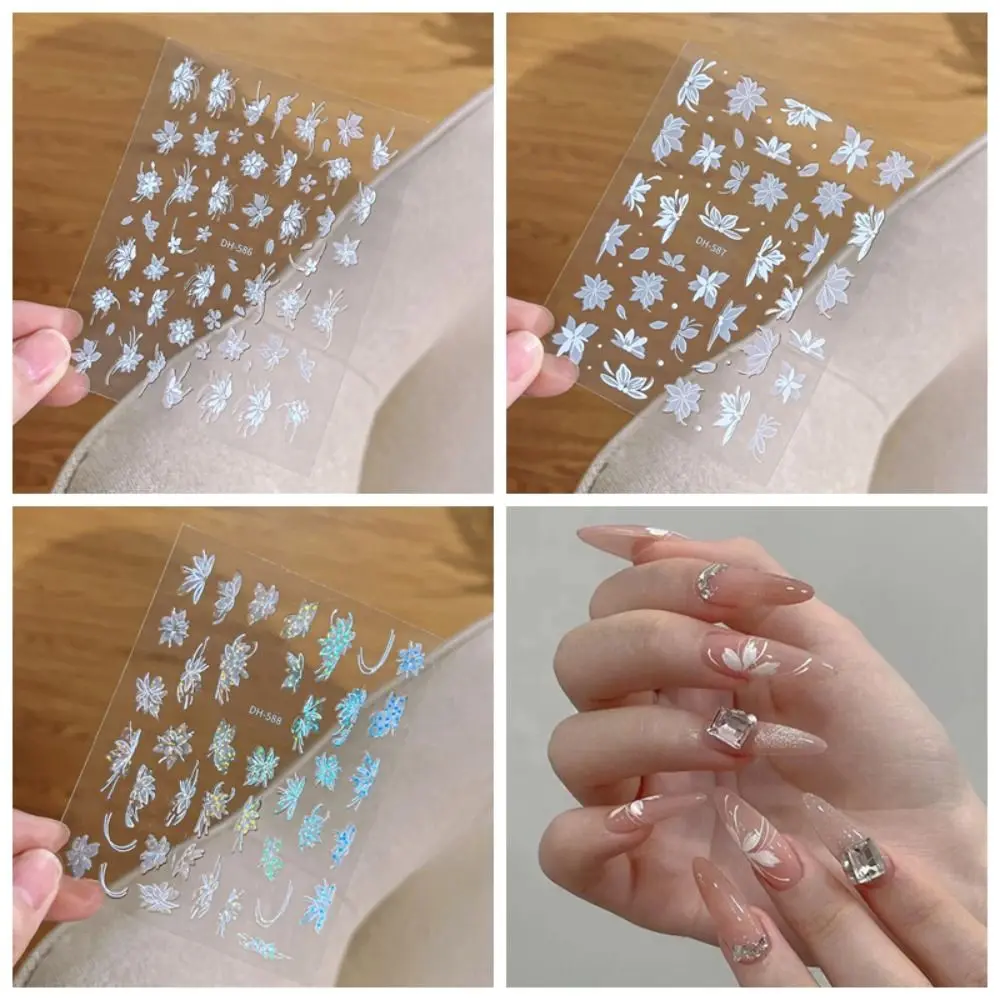 Manicure Ornaments Flowers Nail Stickers Nail Accessories Flowers Nail Charms Flowers Nail Decals Laser Petals