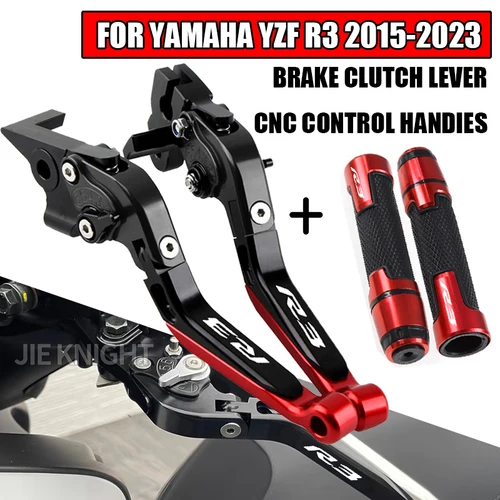 Accesorios de motocicleta palancas de embrague de freno plegables empuñaduras de manillar para YAMAHA YZF R3 YZFR3 2015-2023 palanca de mango de YZF-R3