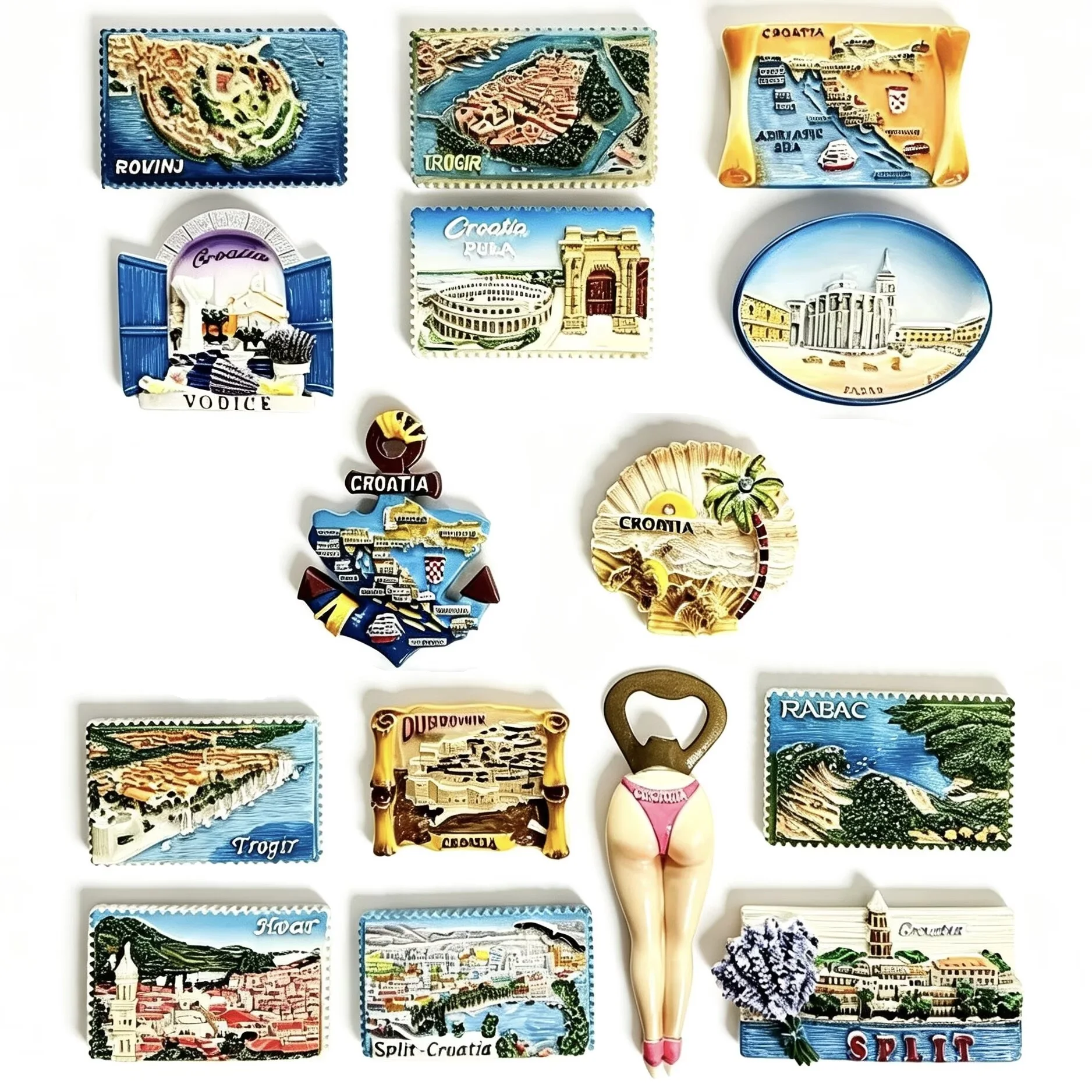 Croatia 3D Fridge Magnets Collection Handicraft Gift Tourism Souvenir Resin Refrigerator Magnets Sticker Decoration Articles