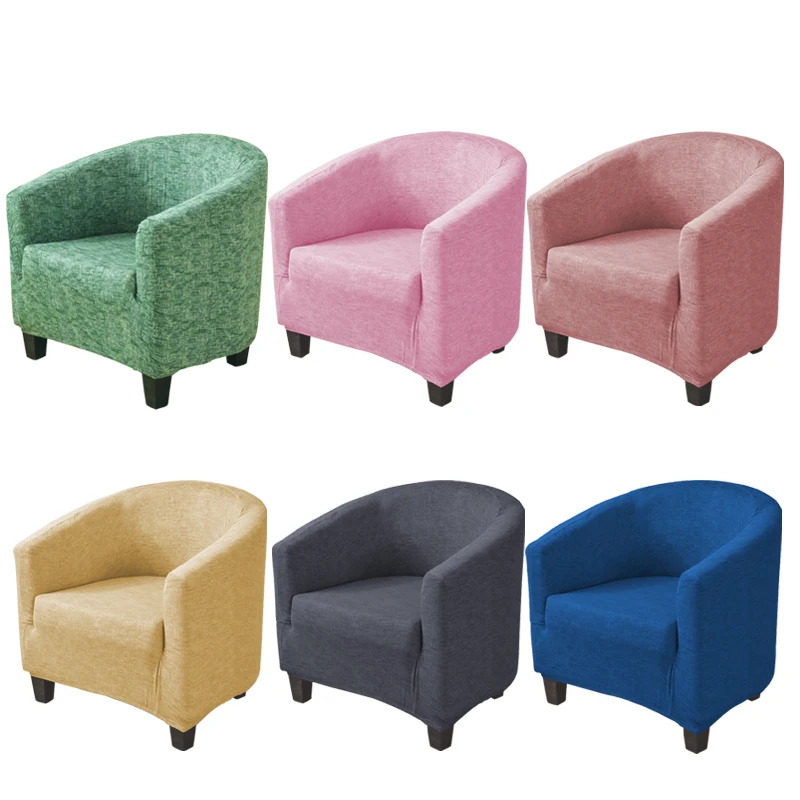 Club Chair Slipcover Stretch Barrel Chair Covers Printed Tub Chair Slipcovers Soft Spandex Armchair Sofa Cover Removable