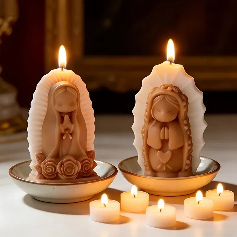 

2Pcs Praying Little Girl Angel Silicone Mold for DIY Aroma Candle Resin Ornaments Baking Mould Kitchen & Dining Accessory