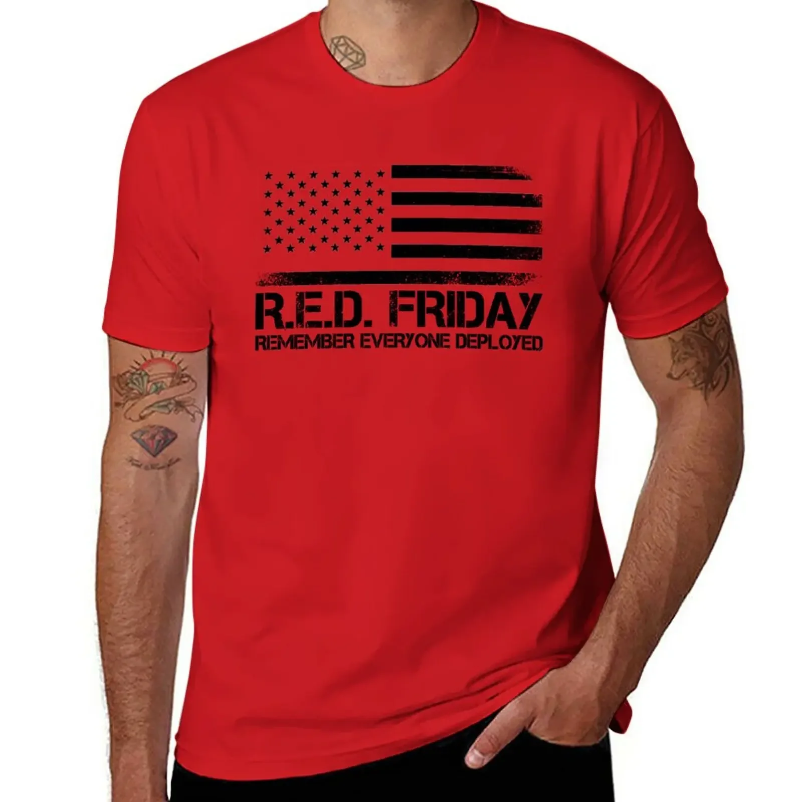 Red Friday - Remember Everyone Veteran Deployed T-Shirt funnys plus sizes blacks mens funny t shirts