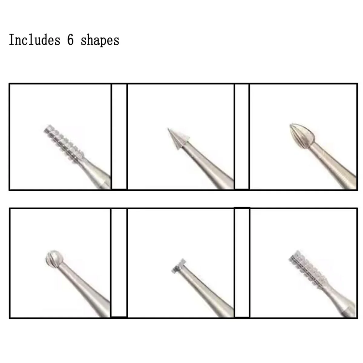 6 قطع 3/32 بوصة لقم توجيه نقش فولاذية عرقوب، لقم ثقب نحت كهرمان الزيتون للأدوات الدوارة (قطع نحت 3.2 مم)