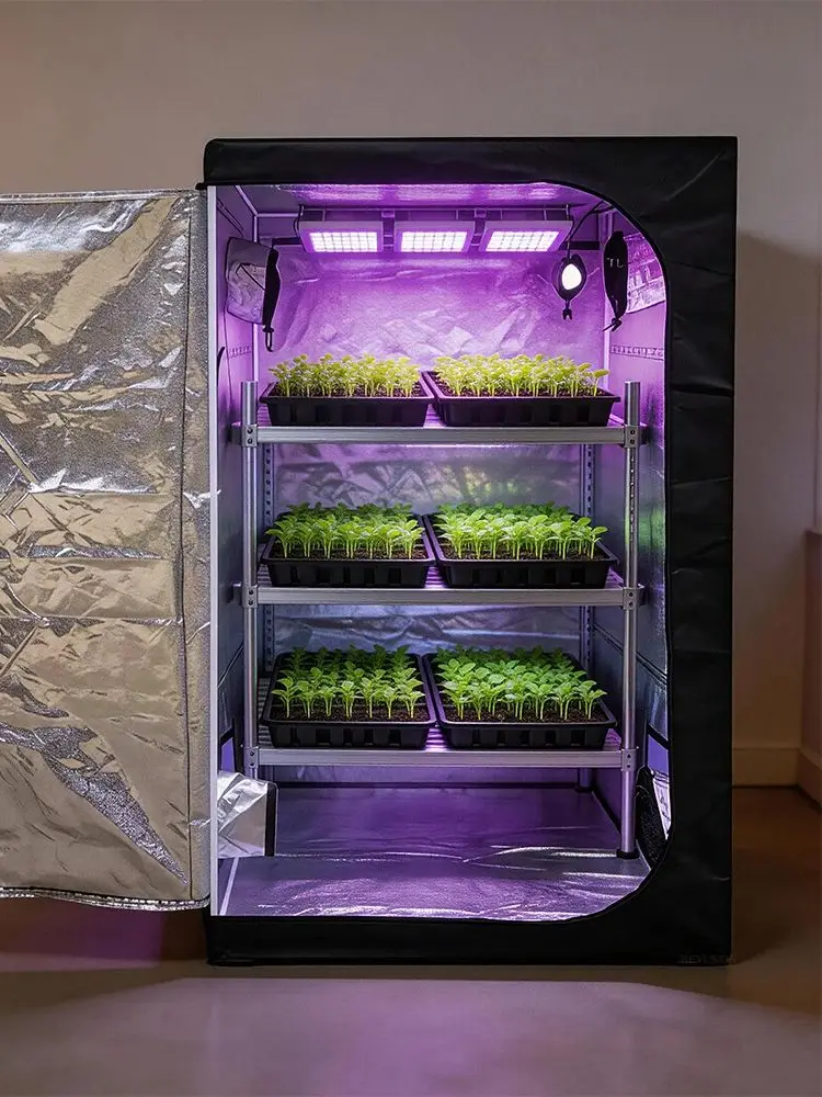 120x120x200CM Plantkas Duistere Kamer Tent Voor Binnen Hydroponische Planten Hangende Touwen cadeau - afbeelding 2