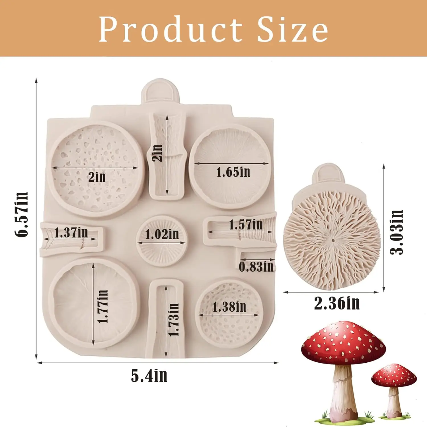 Mushroom Fondant Silicone Molds Chocolate Candy Cake Decorating Baking Tool for Birthday Party Cookies Polymer Clay Resin Suppli