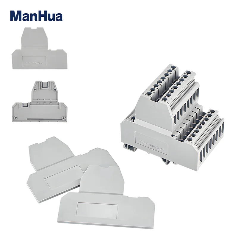 ManHua 10Pcs D-UKKB3/5 For UKKB-3 And UKKB-5 Terminal Block Accessories End Cover Plate Din Rail Terminal Blocks