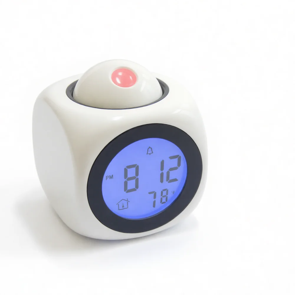 Voice Broadcast Projection Alarm Clock Digital LED Clock Time Projector Electronic Timer For Bedroom Night Reading