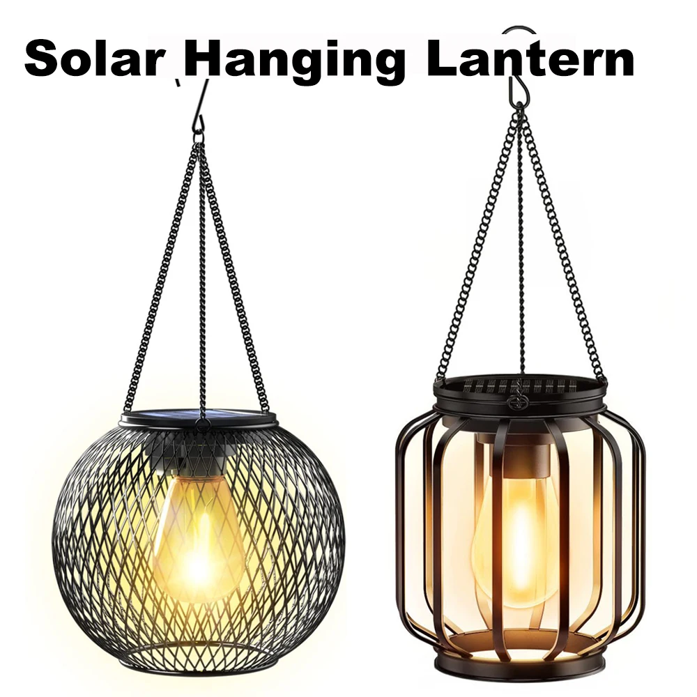 

Solar Lantern Led Light Warm White Garden Lamps Auto On/off Sensor Lights Outdoor Waterproof Patio Yard Decoraiton Hanging
