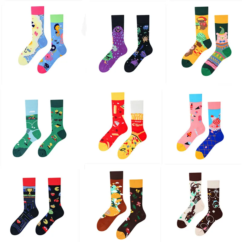 

2023 Autumn 1 Pair Women Socks Original AB Tide Socks Medium High Tube Colorful Socks Animal Flower Cotton Socks Unisex Socks