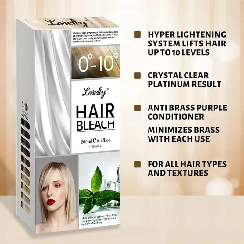 Healthy Portable Professional Bleaching Agent Color Brighten Cream Long Lasting Lightweight Hair Dye Fade Care