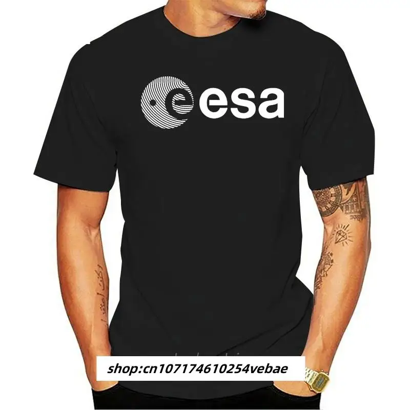 

Esa Europe European Space Agency Symbo Nerd Geek Mens White T-Shirt free Shipping Mens New Fashion Fashion T Shirts