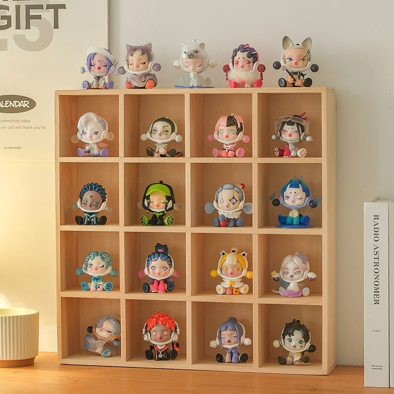 

Display Blind Box Wooden Storage Box Figure Multi-Grid Doll Building Block And Water Cup Display Rack Desktop Toy Storage Box
