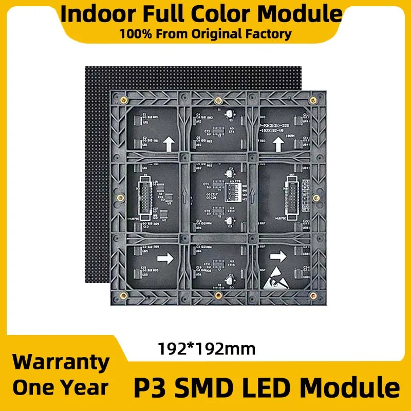 P3 Full Color LED Digital Signage HUB75 RGB Pixel Display LED Display Module Indoor LED Video Wall Large Screen 192*192mm