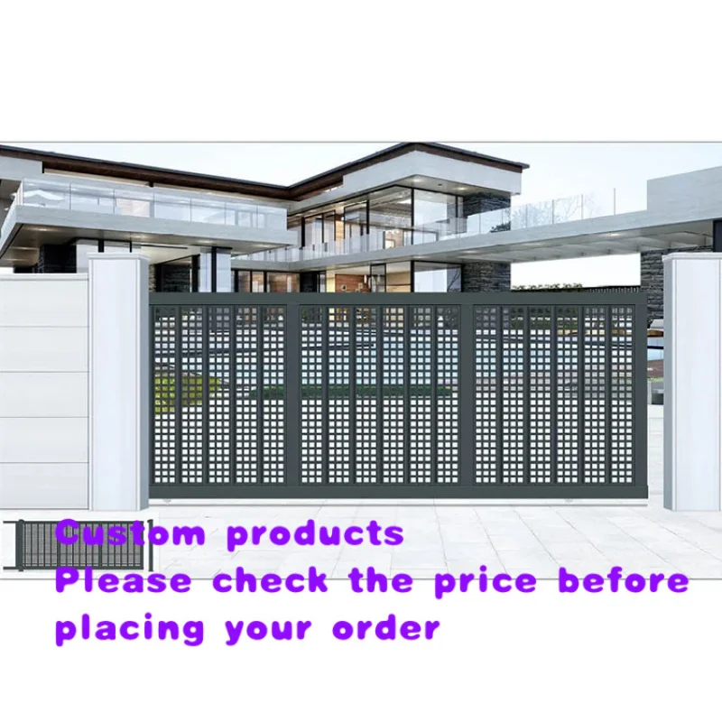 custom.Prima Modern Aluminum Art Gate Aluminum Alloy/manual Translation Double-opening Courtyard Door