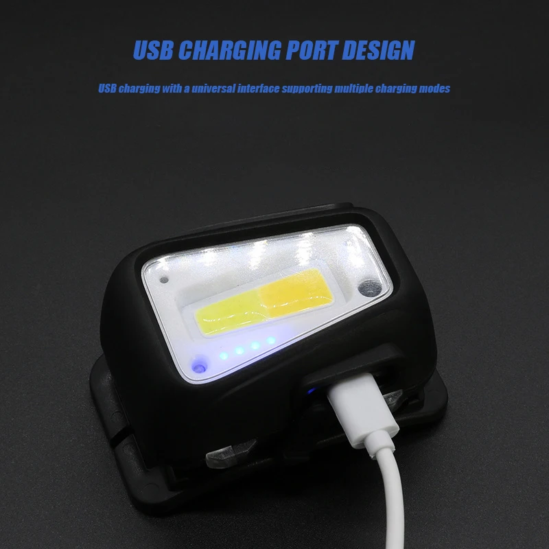 VOLODYMYR Waterproof COB LED Headlamp Motion Sensor Work Light for Outdoor Night Fishing Camping Car Repair Checking Polishing