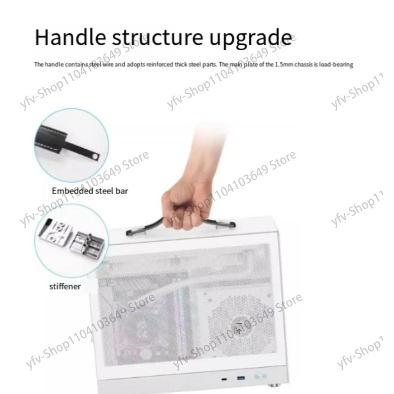 S500-chassis, draagbare ITX Handheld 240 watergekoelde TYPECmini Computer Host Box Desktopcomputer