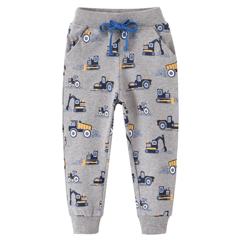 Jumping Meters 2-7T Cars Print  Boys Trousers Pants For Autumn Winter Cartoon Full Length Fashion Baby Sweatpants