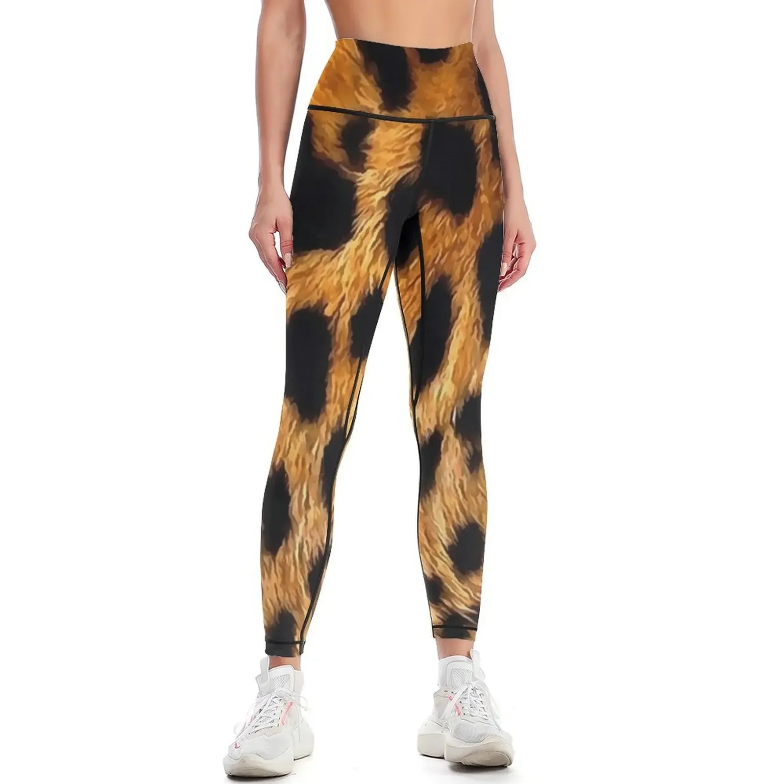 Leopard Spots Acrylic Painting Leggings Leginsy push up Legging sport Tight fitting woman gym clothing Womens Leggings