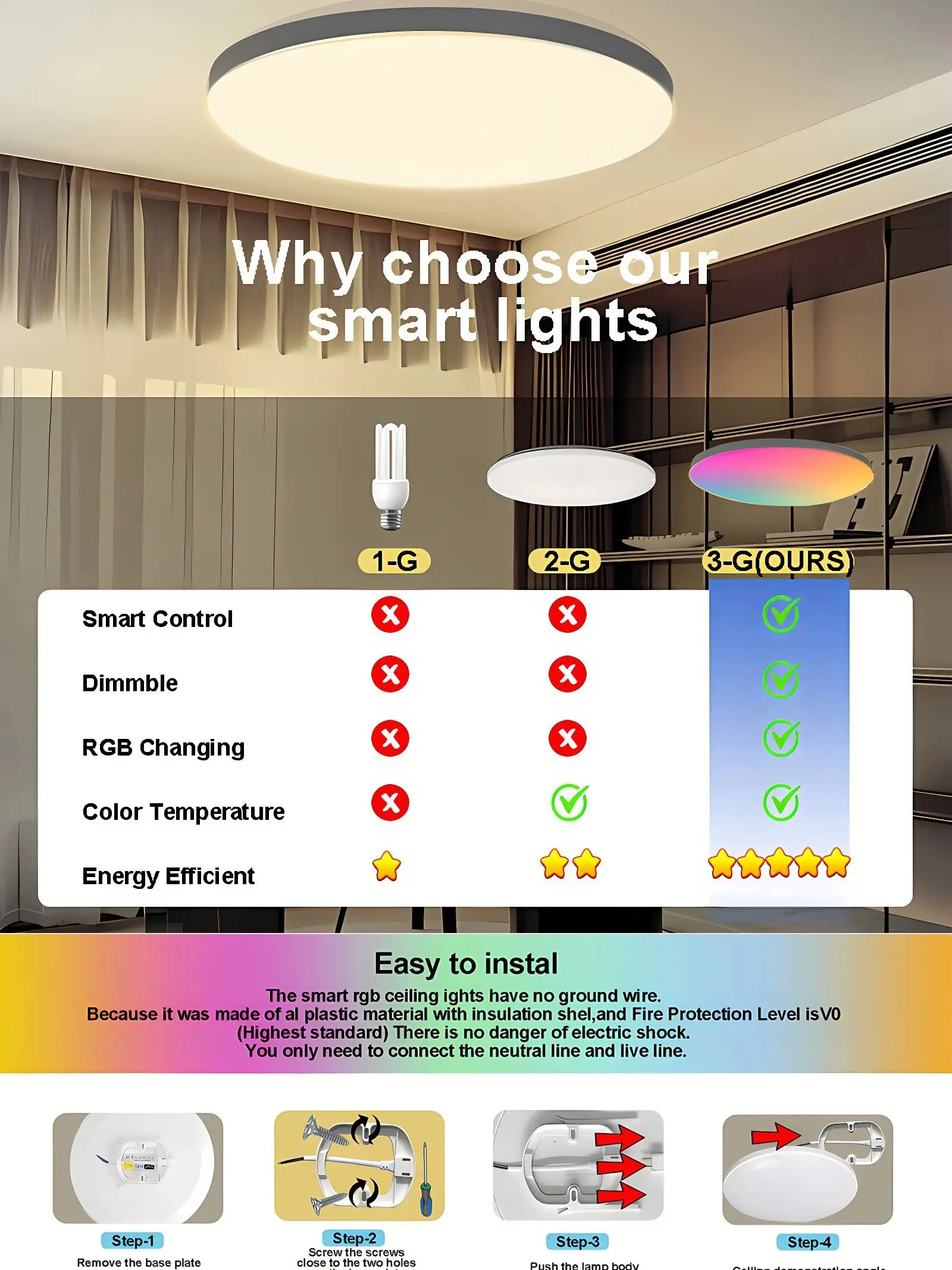 24W Tuya Plafondlamp Wifi Bluetooth AC85-265V RGB WW CW woonkamer Decoratie LED Lamp Smart leven APP met Alexa Google Thuis - afbeelding 2