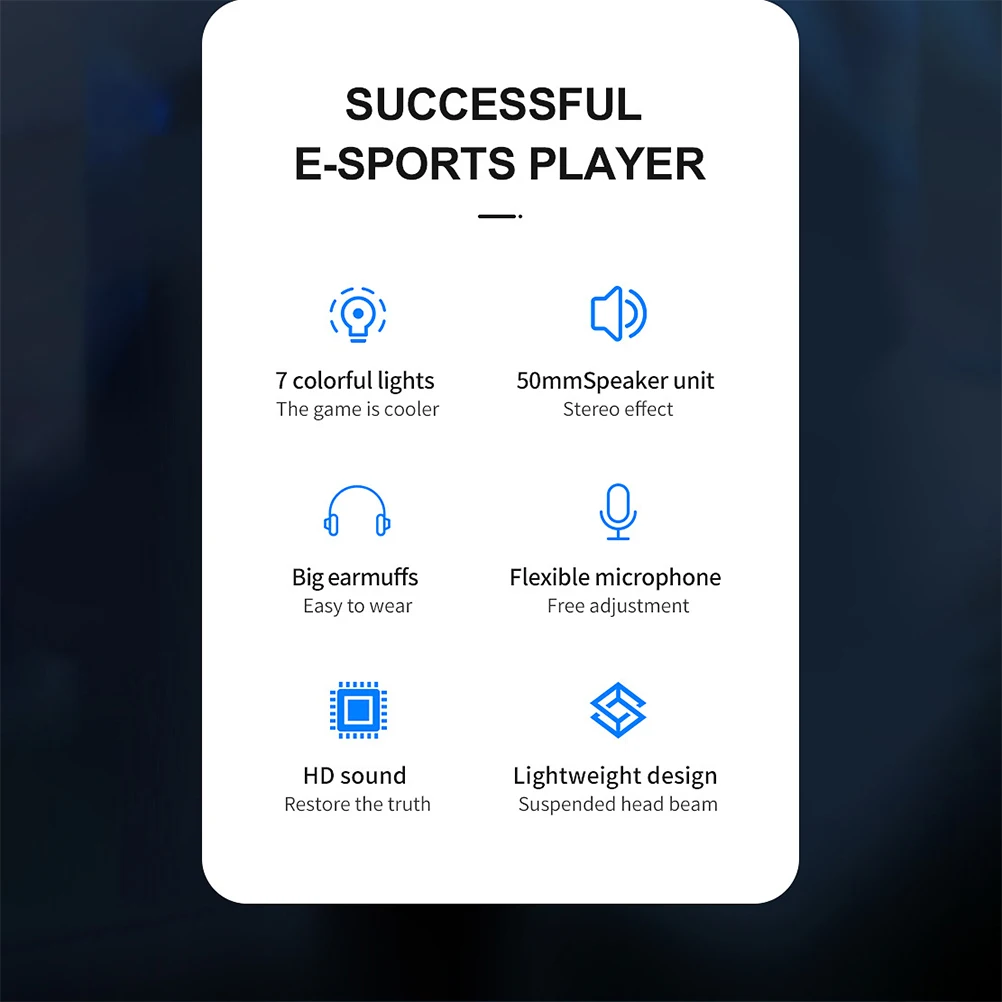 

Gaming Headset 50Mm Drivers Low Latency Stereo Sound Over Ear Headphones Soft Ear Pads For Pc Laptop