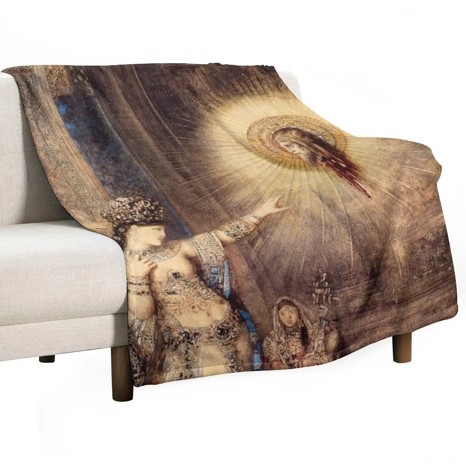 

Salome and the Apparition of the Baptist's Head - Gustave Moreau Throw Blanket Hairys Luxury Plush For Sofa Thin Blankets