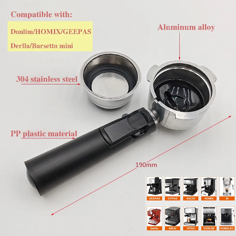 Cesta portafiltro para cafetera de triple oreja de 51 mm compatible con: HOMIX, GEEPAS, GYPAS, SACHI, DERLLA, NIKAI, VITEK, Hibrew h1
