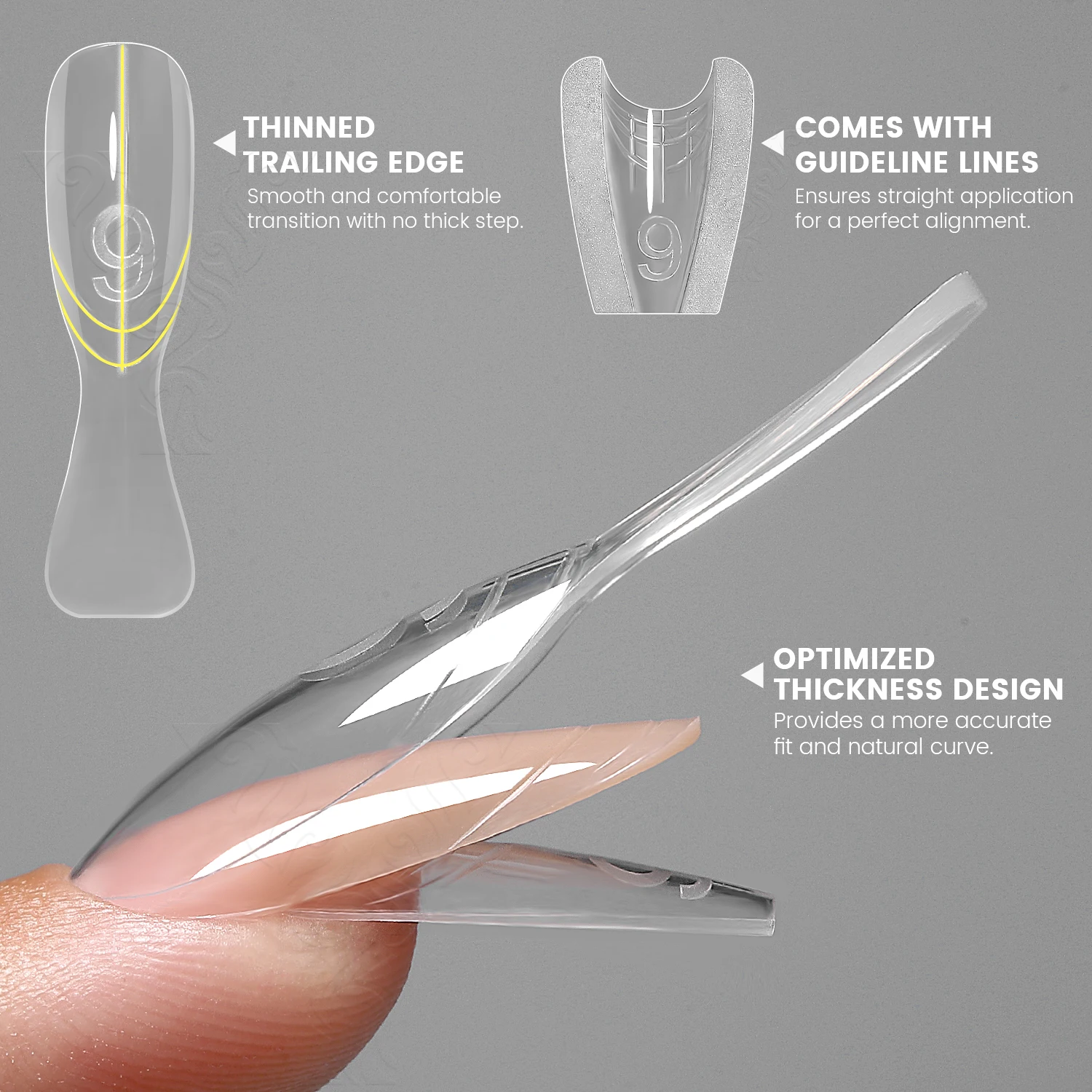 YOKEFELLOW&MR NAIL Sandwich Dual Nail Forms New Oval Nail Extension Forms 240pcs Top Form Bottom Form For Quick Nail Extensions