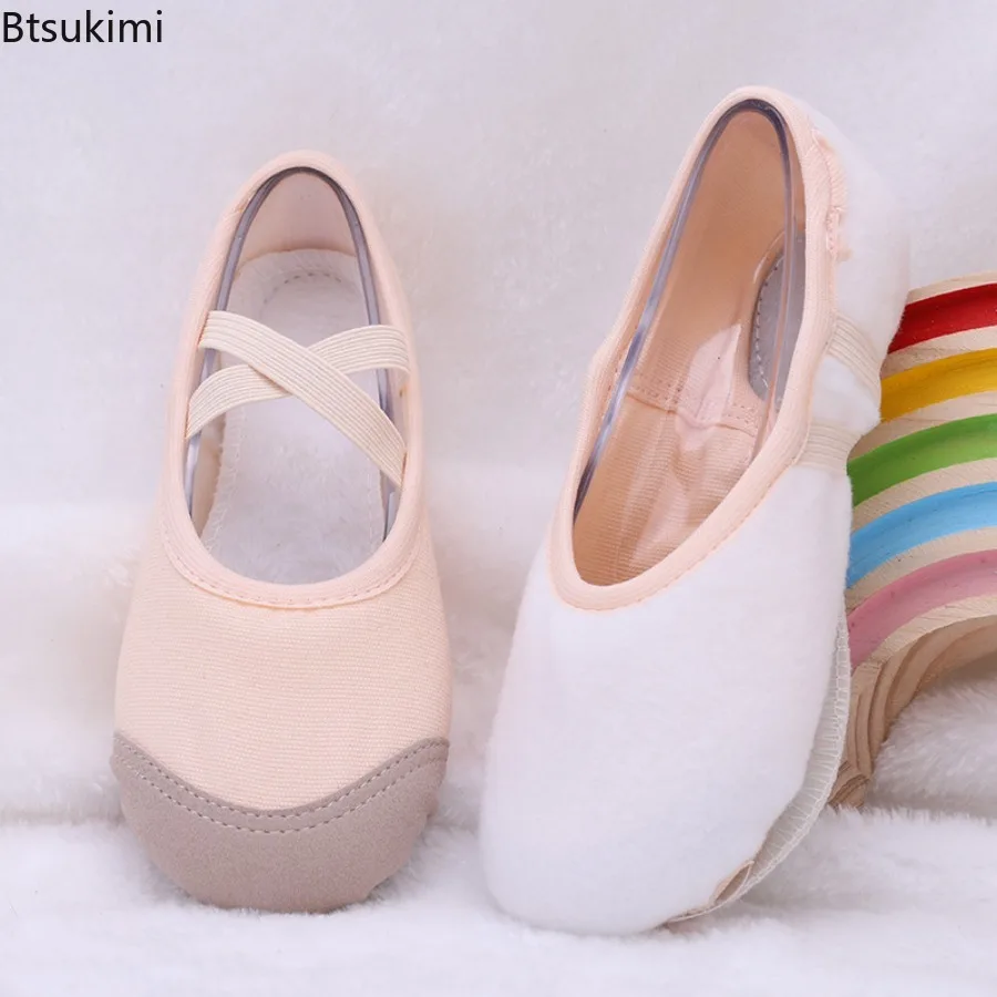 Children Girls Fleece-lined Ballet Shoes Soft Sole Warm Dance Shoes Adult Ballet Slippers Indoor Yoga Gym Dance Practice Shoes