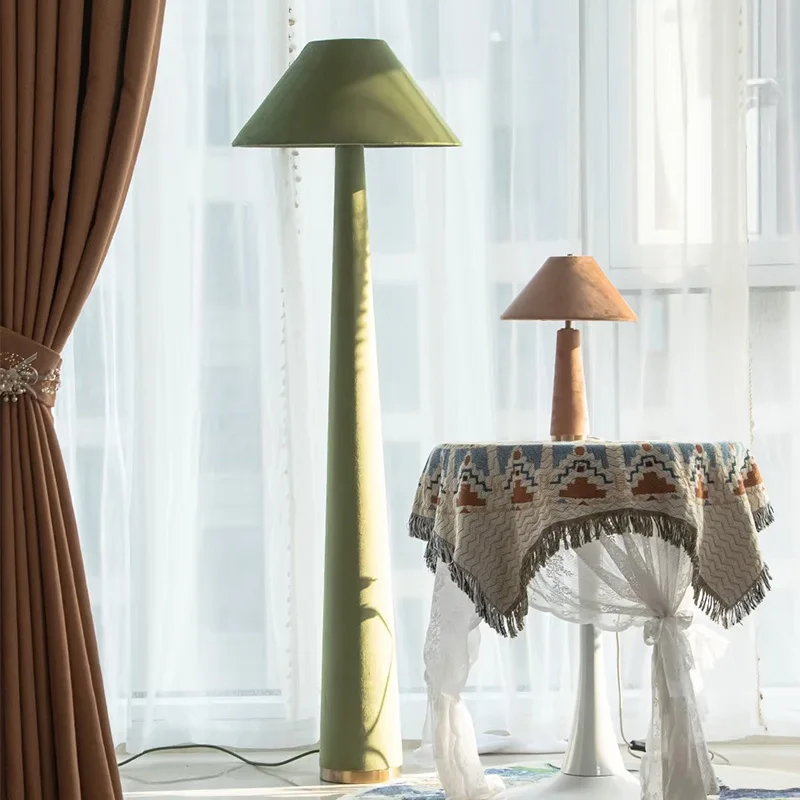 

American Jute Lustre Floor Lamp, Dimmable Hardware Standing Lamp for Villa, Retro Home Decor Fixture