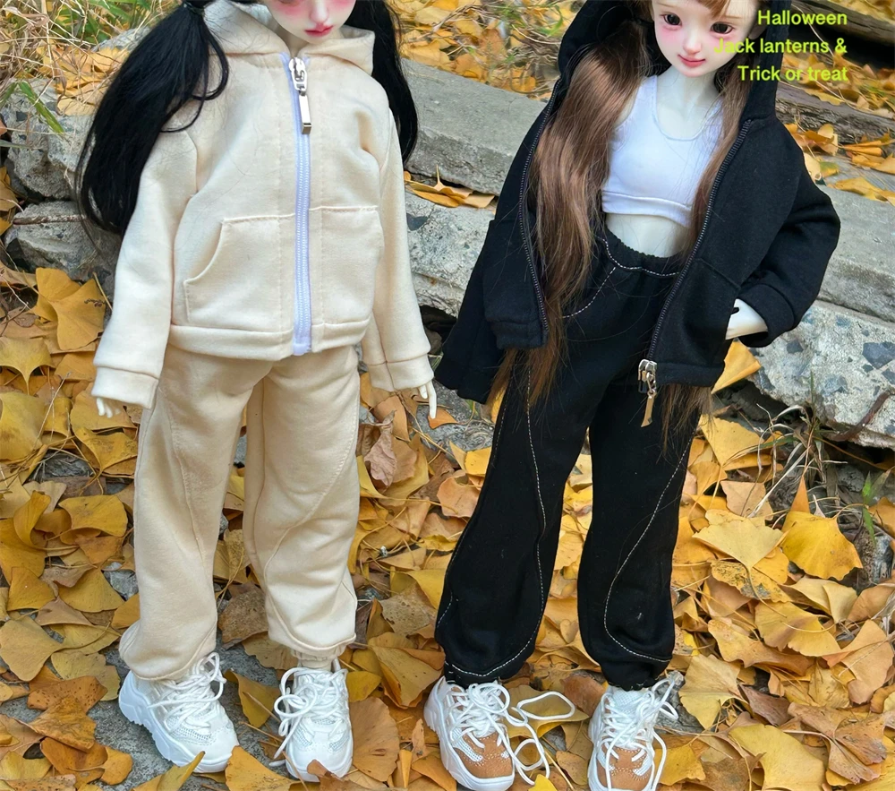 BJD doll clothes suitable for 1/4 1/6 size sweatshirt, sweatpants, vest, sports suit, doll accessories (2 points)