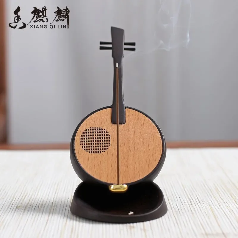 Bluetooth Speaker Guqin Shape Incense Burner Zen Aromatherapy Holder Classical Music Tea Ceremony Decor Line Incense Seat