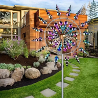 Kinetic Art Windcar Metal Windmill Garden Decoration Outdoor Wind Catcher Dreamcatcher Wind Chimes Modern Home Decoration