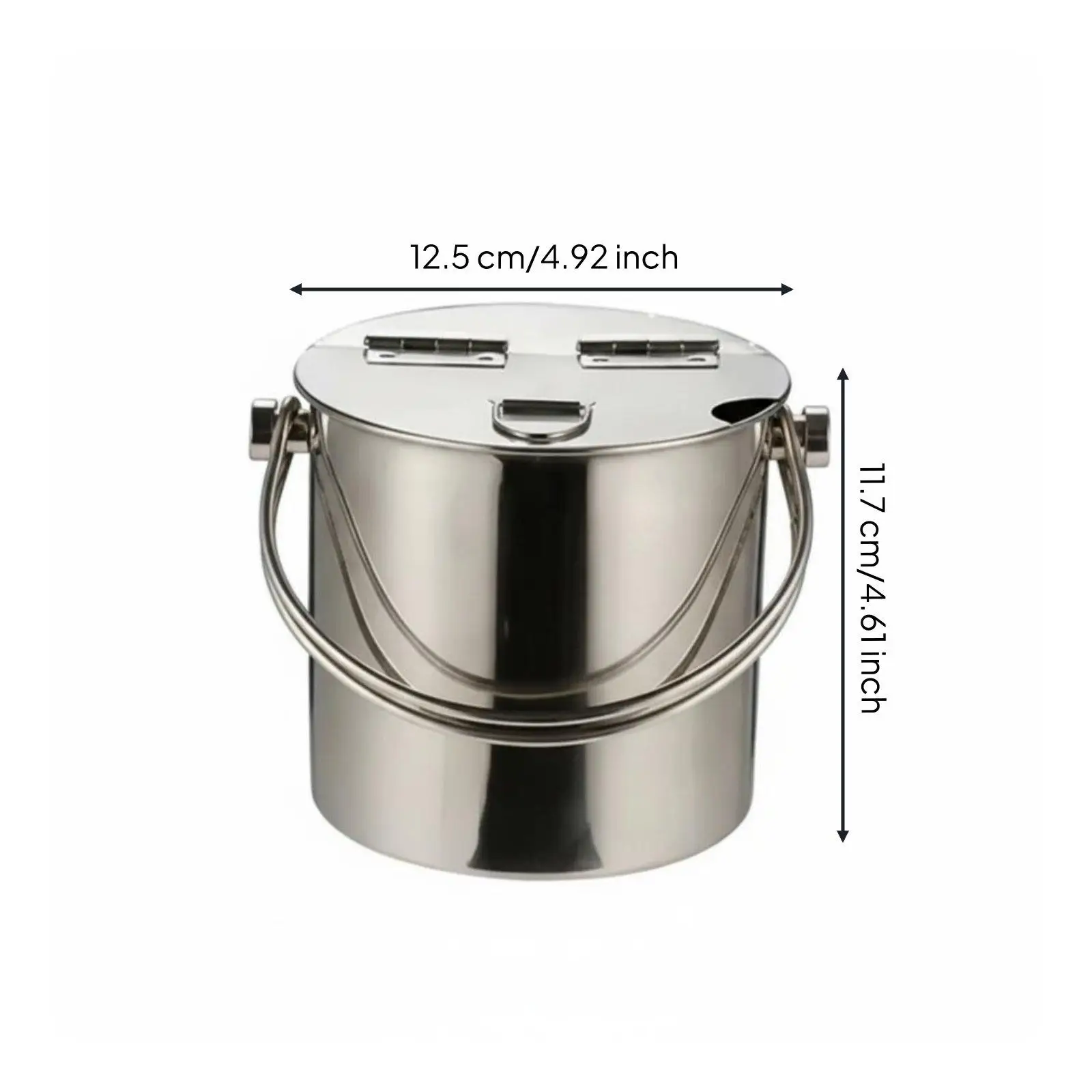 Heavy Duty Stainless Steel Ice Bucket with Hinged Lid and Comfortable Handle for Restaurant Bar Home