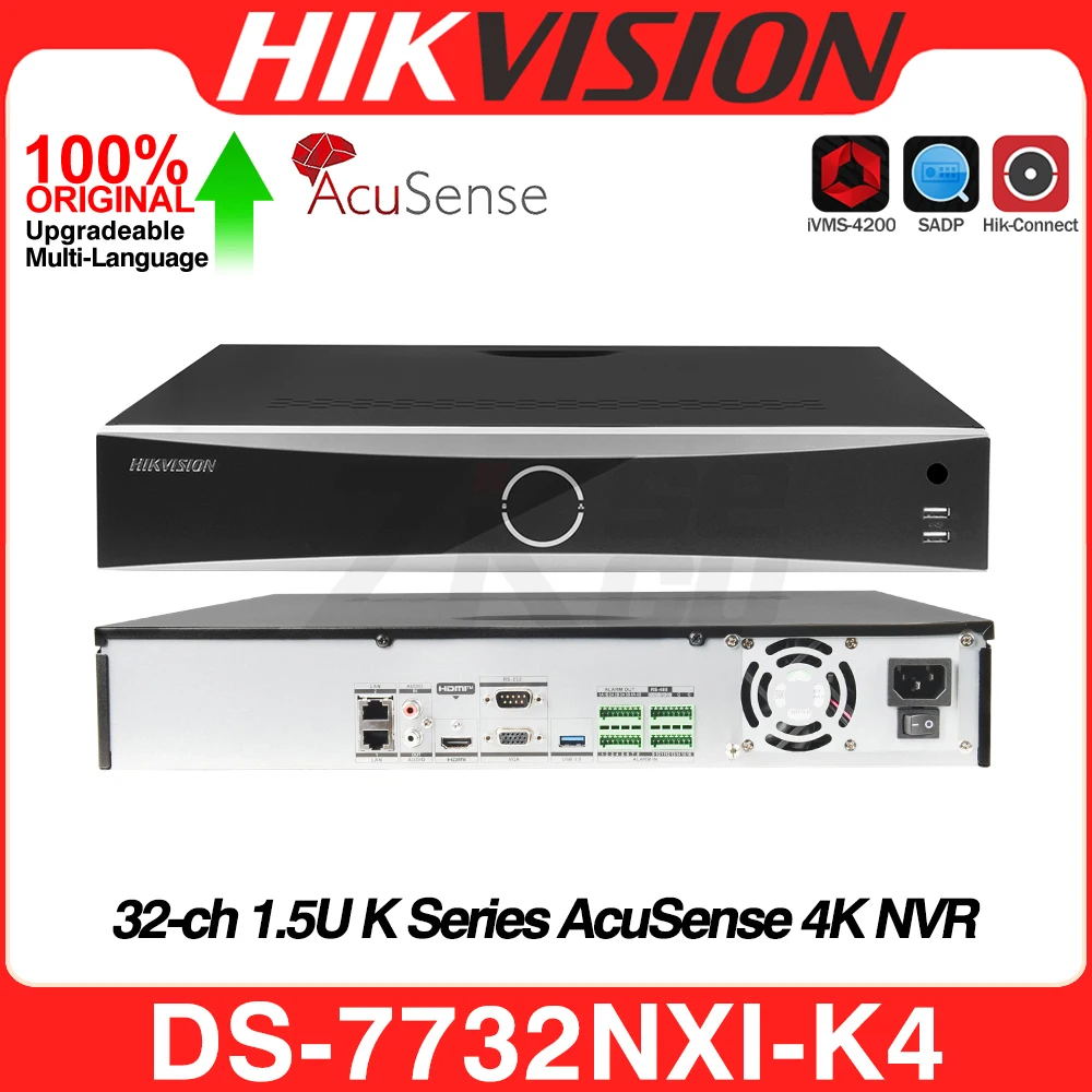 

Hikvision Network Video Recorder DS-7732NXI-K4 4K 1.5U 32CH NO POE Acusense 4SATA NVR 12MP AI By Camera/NVR MD2.0 Surveillance