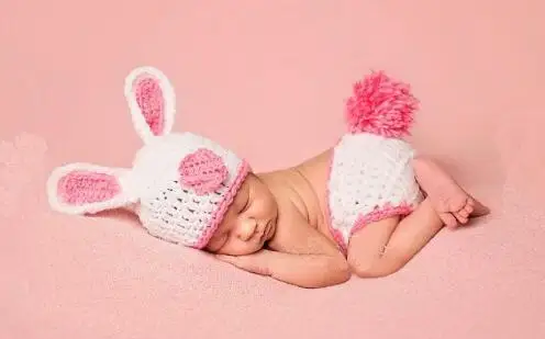 

Special clearance - Baby girls pure handmade crochet rabbit hat with Matching Diaper Cover 2pcs/set Newborn Photo Prop 0-3Month