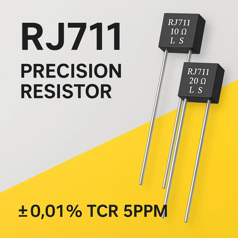 1PCS RJ711 Metal Foil Resistor 0.25W 0.5W 1W High Precision 0.01 Percent 5PPM Low TCR Noninductive Sampling