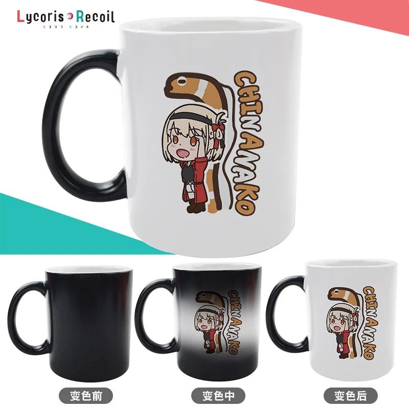 Taza de café de cerámica de dibujos animados para hombres y mujeres, tazas de Cosplay, Lycoris, retroceso, Inoue, Takina, Nishikigi, Chisato, Japón, Anime