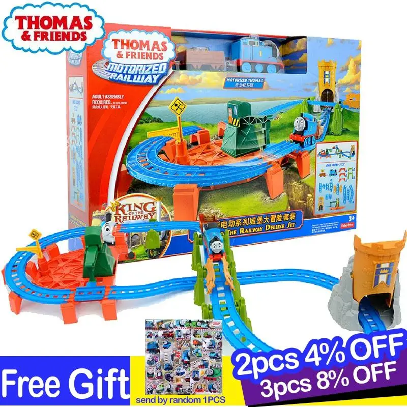 Original Thomas and Friends Castle Adventure Electric Train Track Set Motorized Railway Educational Car Toys for Boys Oyuncak