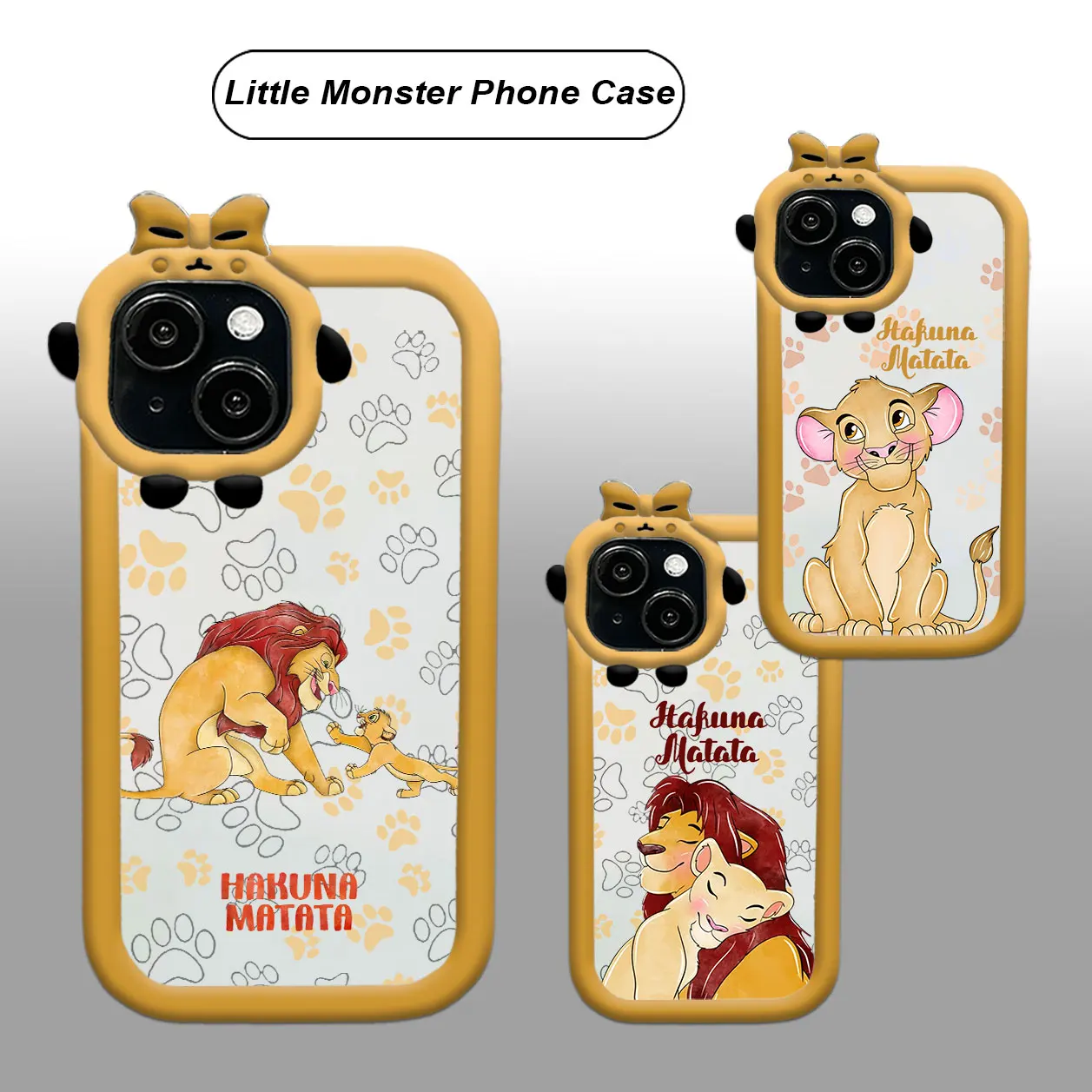 Cute Disney Lion King For iPhone 15 14 13 12 11 Pro Max XS Max X XR 7 8 Plus 6S 5S Little Monster Phone Case