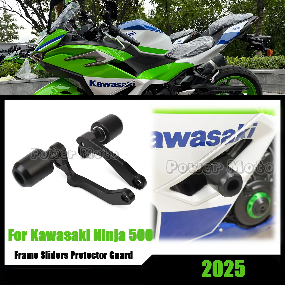 

For Kawasaki Ninja500 Ninja 500 2025 Motorcycle Frame Slider Falling Bumper Crash Pad Crash Guard Protector