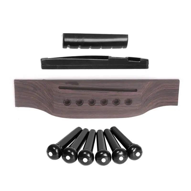 Acoustic Guitar Bridge Pins Saddle Nut Sets Rosewood Upper Lower String Pillows Set For Guitar Accesories