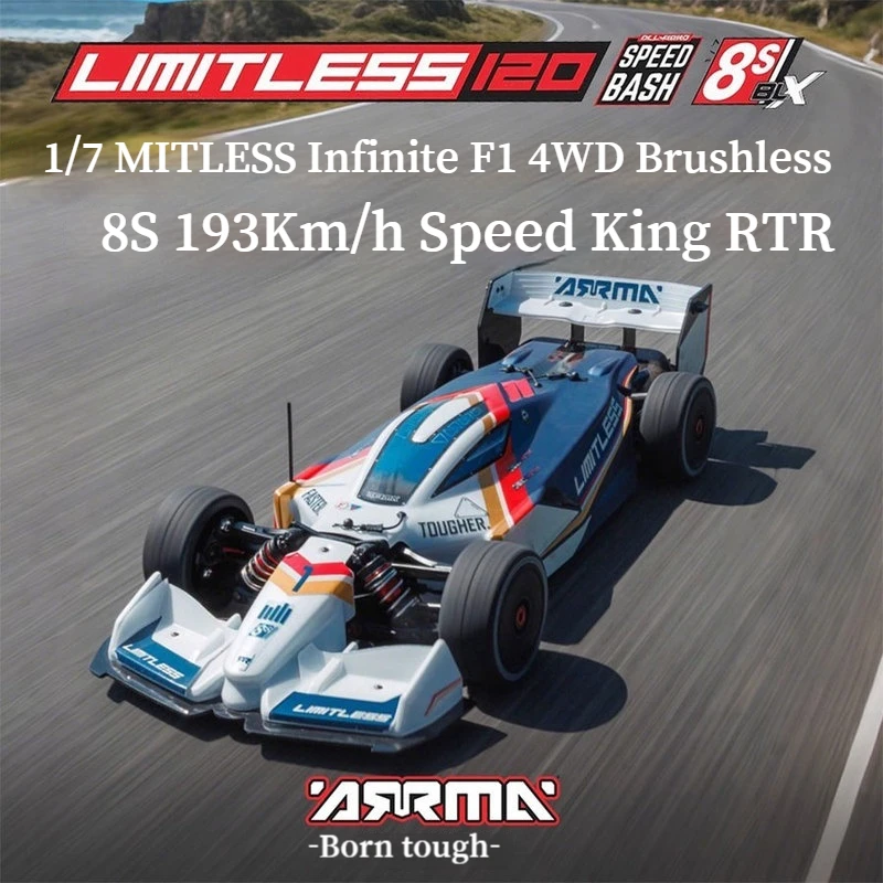 

ARRMA 1/7 Speed King Unlimited F1 Brushless Electric RC Car 4WD Remote Controlled Racing Boys' Toy with Associated AVC Features