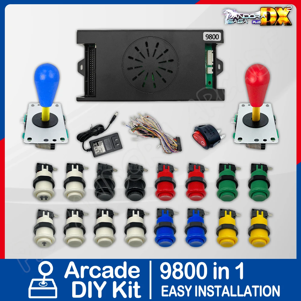 

Pandora Saga DX Box DIY Kit American Style 8 Way Joystick Happ Type Push Button Arcade Game Console Cabinet Bartop 9800 in 1